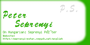 peter seprenyi business card
